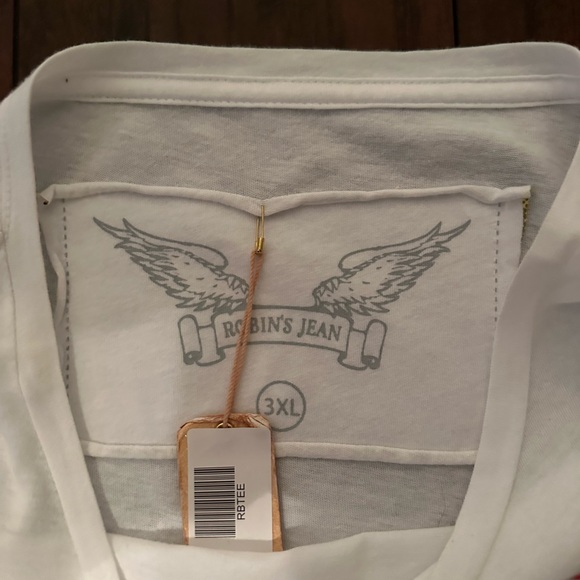 Robin’s jean shirt size 3xl all white with red wings - Picture 3 of 5
